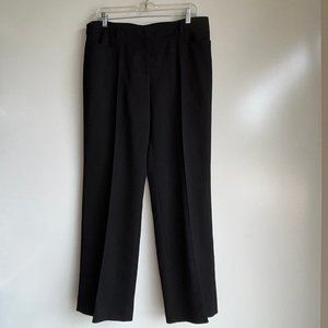 AKRIS PUNTO Women's Black Wide Leg Textured Lightweight Trouser Pants Size 12
